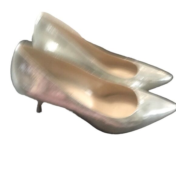 Nine West Silver High Heels Size 7.5 Medium - Picture 3 of 8
